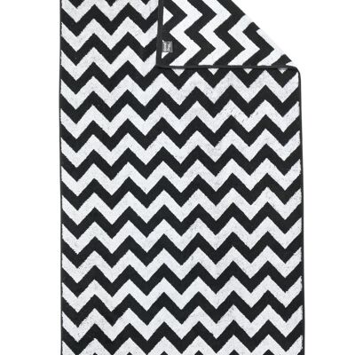 Asciugamano doccia DAILY SHAPES ZIGZAG 70x140 cm Nero / Bianco brillante