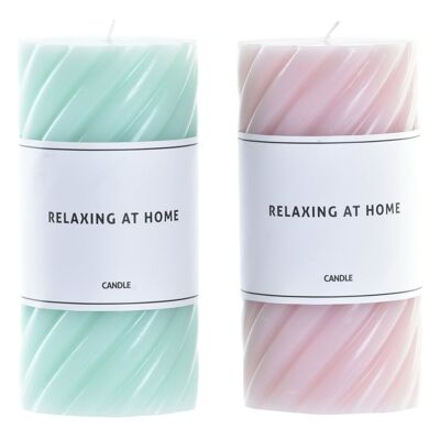 WAX CANDLE 7X7X14 475 GR, SPIRAL 2 SURT. VE195494