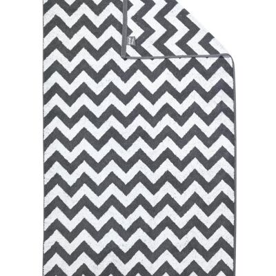 Toalla de baño DAILY SHAPES ZIGZAG 70x140cm Antracita/Blanco Brillante