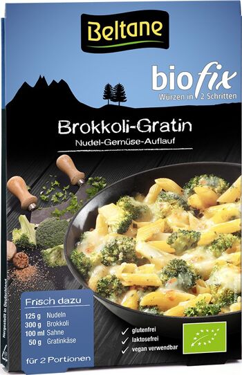 Gratin de brocolis BIO Beltane Biofix barquette de 10