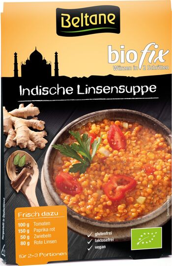 BIO Beltane Biofix Soupe Indienne aux Lentilles 10er Plateau