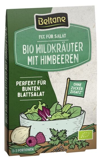 BIO Beltane Fix pour salade herbes sauvages aux framboises Plateau 10 pièces