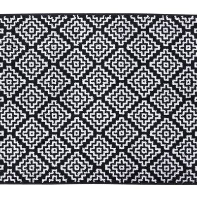 DAILY SHAPES BOHO bath rug 50x70cm Black / Bright White