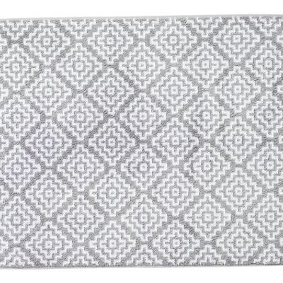 Tapis de bain DAILY SHAPES BOHO 50x70cm Argent / Blanc Brillant