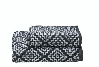 DAILY SHAPES BOHO tapis de bain 50x70cm Anthracite/Blanc brillant 2