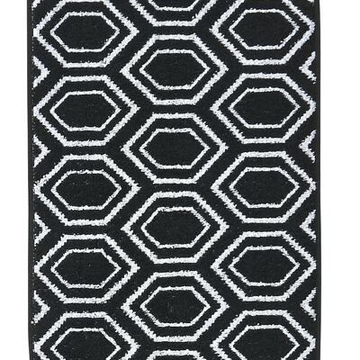 DAILY SHAPES ETHNO guest towel 30x50cm Black / Bright White