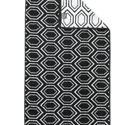 Serviette ETHNO DAILY SHAPES 50x100cm Noir / Blanc Brillant