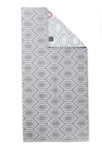 Serviette ETHNO DAILY SHAPES 50x100cm Argent / Blanc Brillant 1