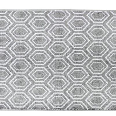 Tapis de salle de bain DAILY SHAPES ETHNO 50x70cm Argent / Blanc Brillant