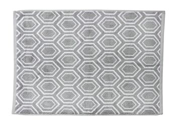 Tapis de salle de bain DAILY SHAPES ETHNO 50x70cm Argent / Blanc Brillant 1