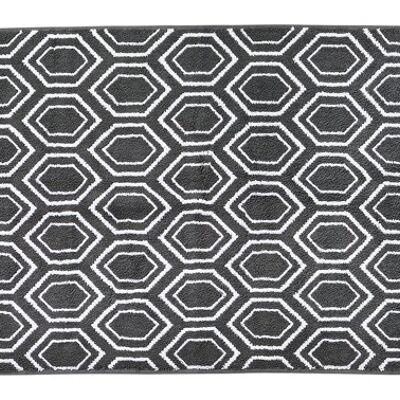 DAILY SHAPES ETHNO bath mat 50x70cm Anthracite/Bright White