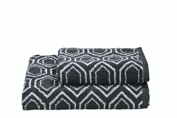 DAILY SHAPES ETHNO tapis de bain 50x70cm Anthracite/Blanc brillant 2