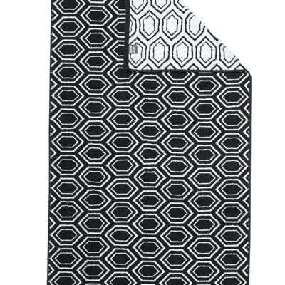 Asciugamano doccia DAILY SHAPES ETHNO 70x140cm Nero / Bianco brillante