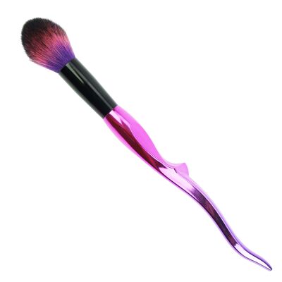 Powder brush "Pink/Black" fine synthetic hair, length 19.5 cm