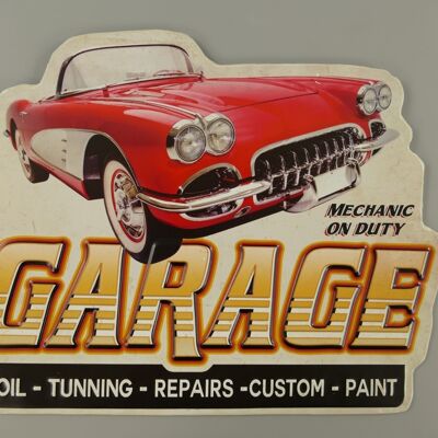 Tin Sign Garage - Mecánico de turno