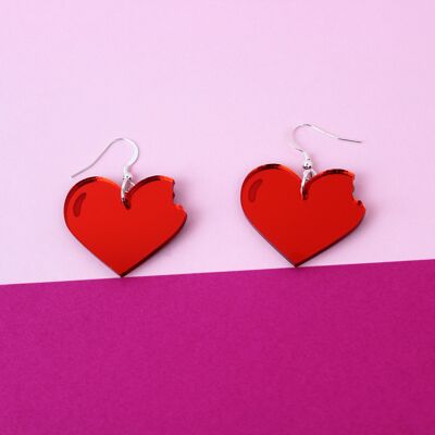 Boucles d'oreilles Love bite - Acrylique rouge & noir