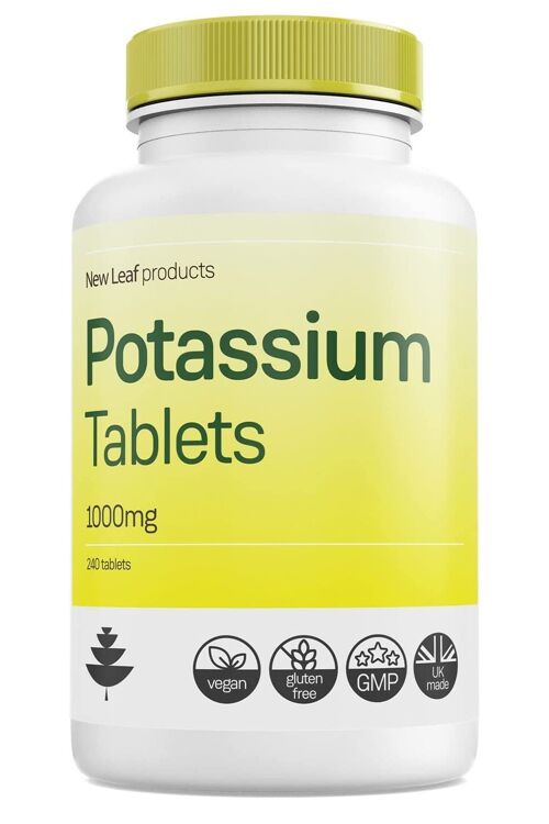 Potassium Supplements 1000mg, 240 Vegan Potassium Tablets Mineral Electrolytes Supplement