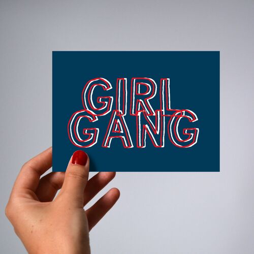 Postkarte Girl Gang, 5er Pack
