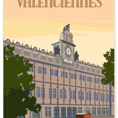 Affiche illustration de la ville de Valenciennes