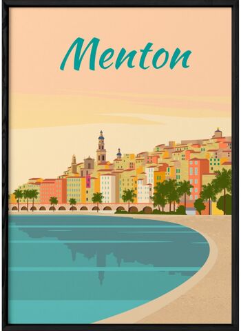 Affiche illustration de la ville de Menton - 2 3