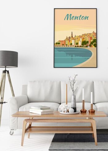 Affiche illustration de la ville de Menton - 2 4