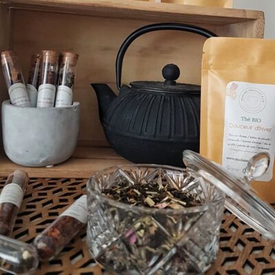 Winter discovery of organic teas and infusions: 10 bags + 50 vials