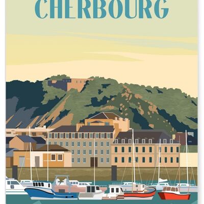 Illustratives Plakat der Stadt Cherbourg