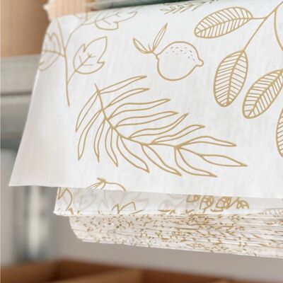 Gold Illustrated Tissue Paper