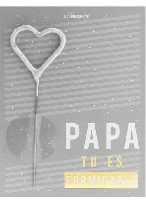 Papa tu es formidable Famille Mini Wondercard; Herz silber