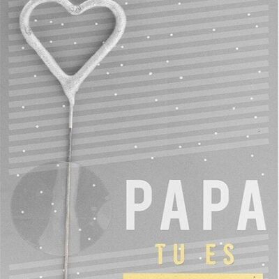 Papa do it formidable Famille Mini Wondercard; coeur argent