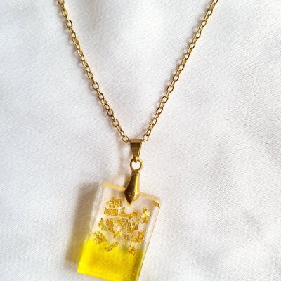 Lily Recycled Resin Necklace - Rectangular