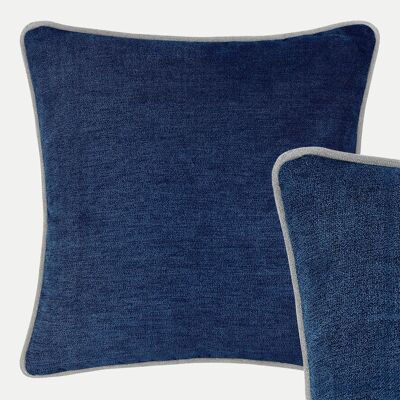 Large Navy Blue Chenille Cushion