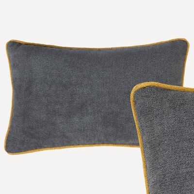 Large Rectangle Charcoal Grey Chenille Cushion