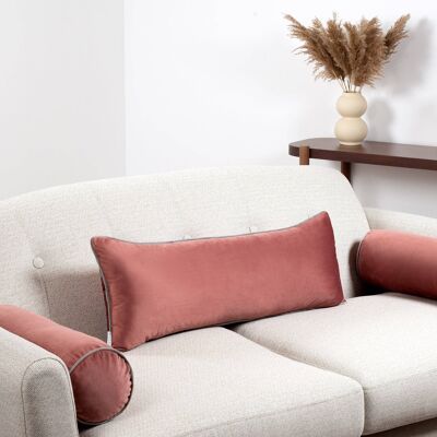 Long Rectangle Mauve Pink Velvet Cushion Cover