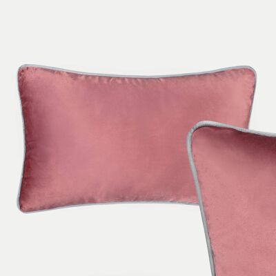 Mauve Pink Rectangle Velvet Cushion