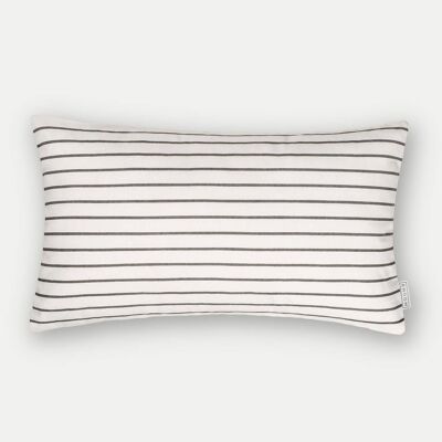 Minimalist Oblong Striped Cushion Cover Grey and White