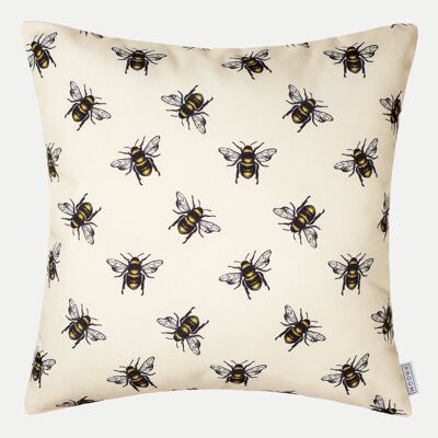 Outdoor Cushion in Bee Print, 100% Water & UV Resistant - 45cm x 45cm Square Garden Cushion UK