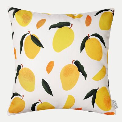 Outdoor Cushion Cover in Lemon Print, 100% Water & UV Resistant - 45cm x 45cm Square Garden Cushion UK