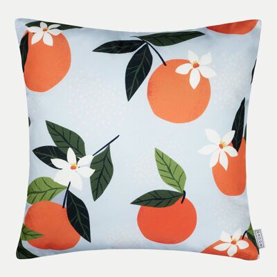 Outdoor Cushion Cover in Peach Print, 100% Water & UV Resistant - 45cm x 45cm Square Garden Cushion UK