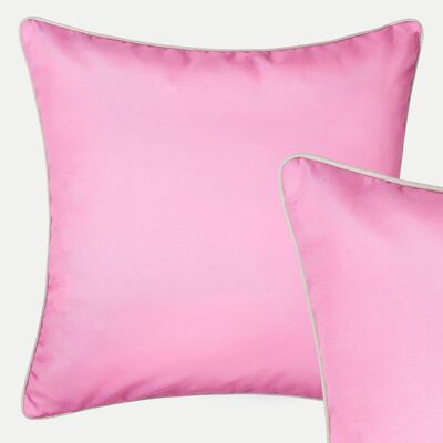 Pink Outdoor Cushion Cover with Edge Piping