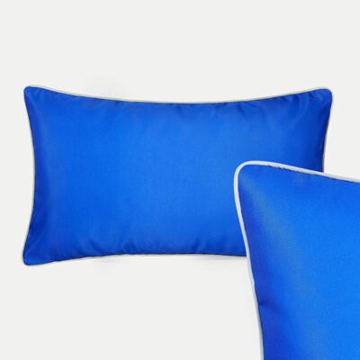 Rectangle Blue Outdoor Cushion with Edge Piping