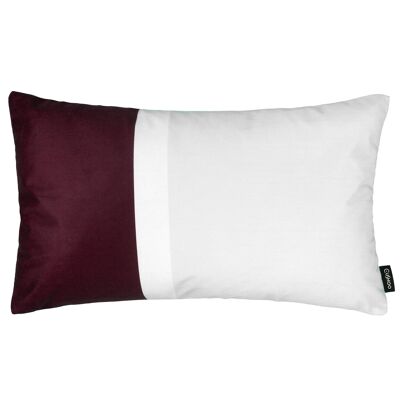 Rectangle Burgundy Red and Grey Velvet Cushion Cover