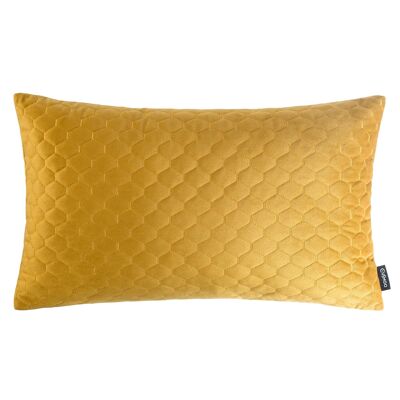 Rectangle Mustard Yellow Quilted Velvet Cushion