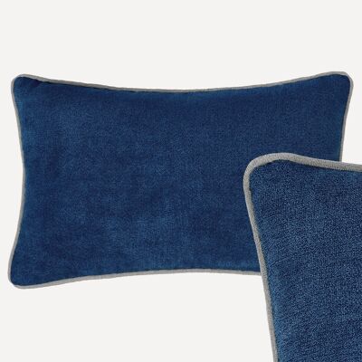 Rectangle Navy Blue Chenille Cushion Cover