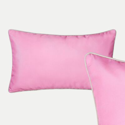 Rectangle Pink Outdoor Cushion Cover with Edge Piping