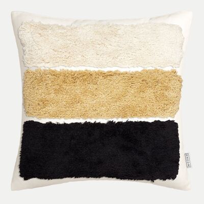Tufted Cushion Cover in Cream, Beige and Black
