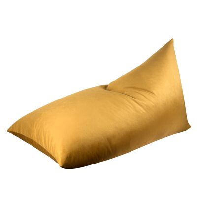 Mustard Yellow Tapered Velvet Bean Bag Chair Cover