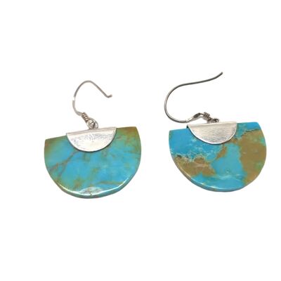 Half Circle Natural Turquoise Earrings