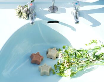 Shampoing douche bio (forme étoile)I Soin lavant doux parfait  ROMY : Pêche ∙Mangue∙Abricot 3