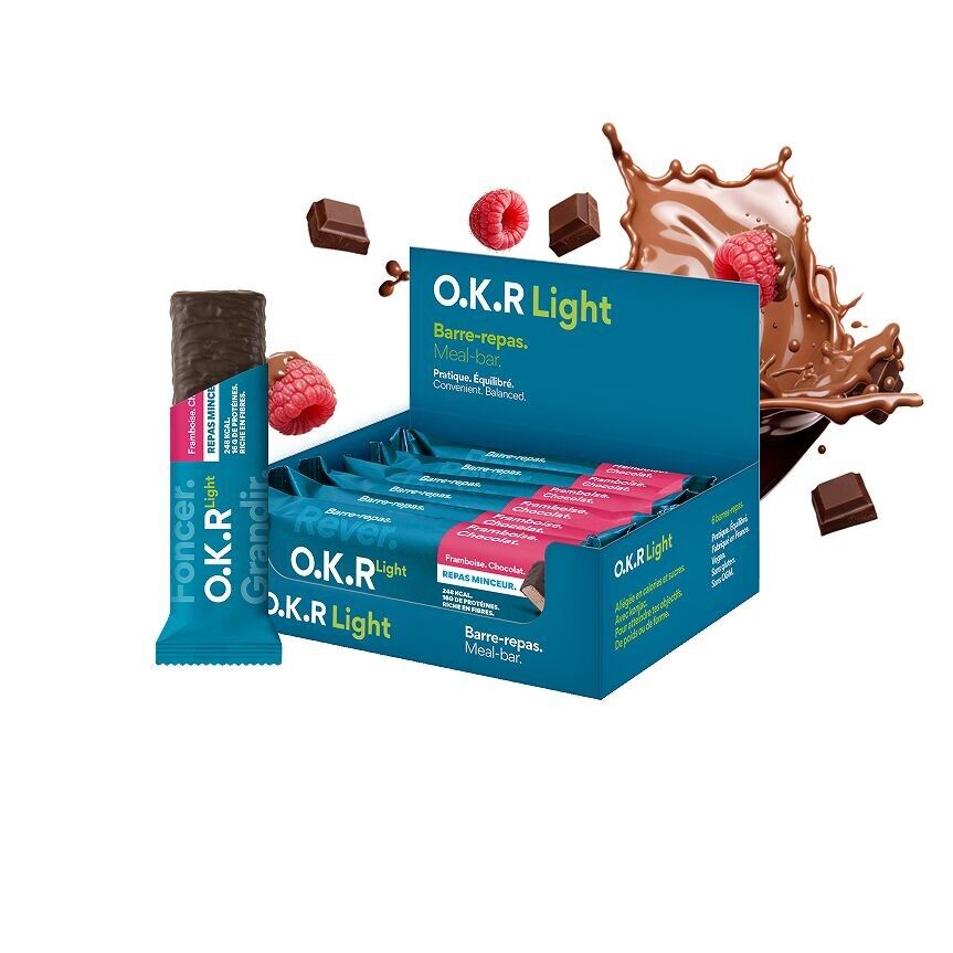 Barrita vegana adelgazante rica en proteínas de frambuesa Chocolate.